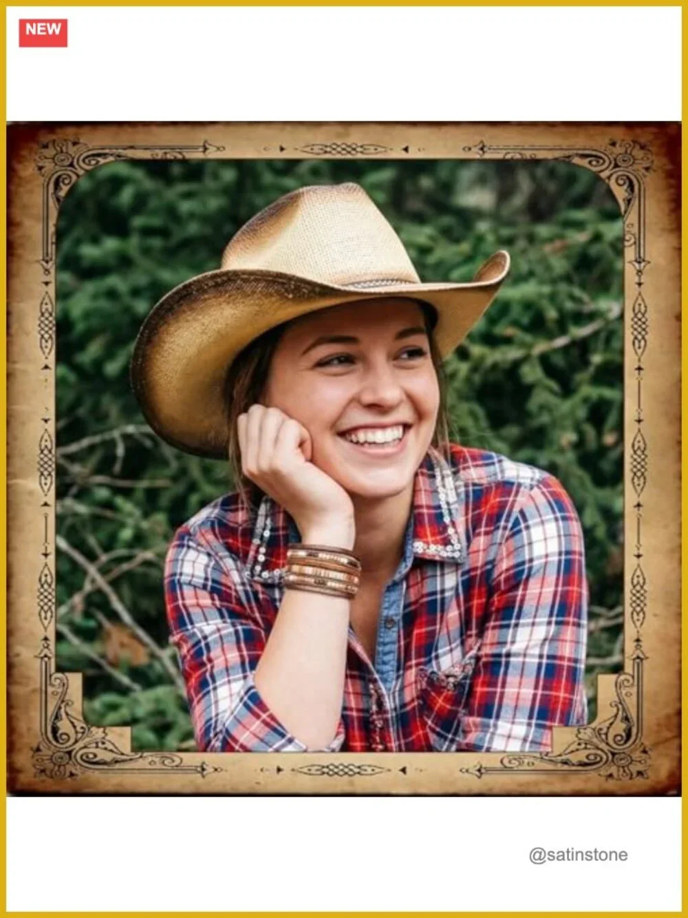Wide Brim Western Straw Cowboy Hat with Shapeable Brim
